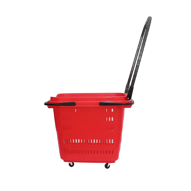 Leke  plastic 20 L Shopping Basket Hot Sale Supermarket Plastic Shopping Basket With Castors