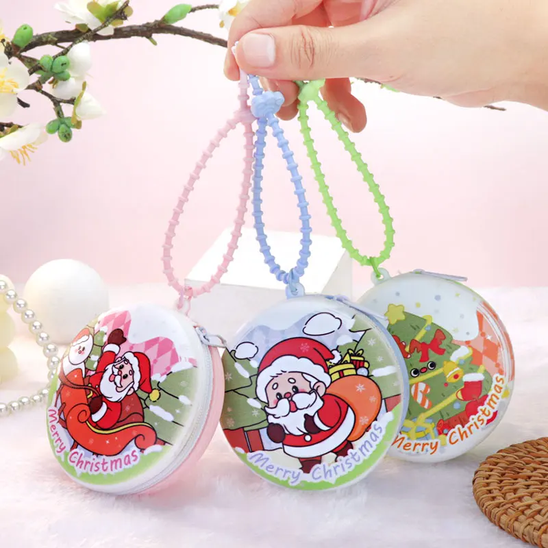 Xun Xin Fashion PVC Rubber Photo Card Wallet Christmas Waterproof Lipstick Storage Bag Mini Change Pouch Keychain Girls