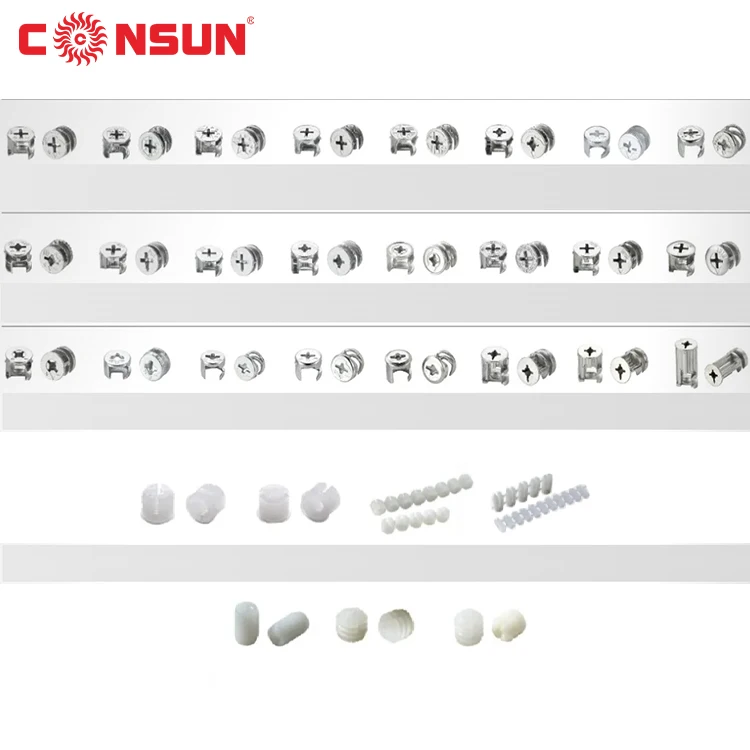 CONSUN Furniture Connect Fittings 3 in 1 connectors Cabinet Connecting Screws