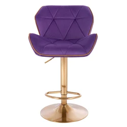 Wholesale High Bar Stool Adjustable Swivel Lift Velvet Bar Chairs With Gold Legs