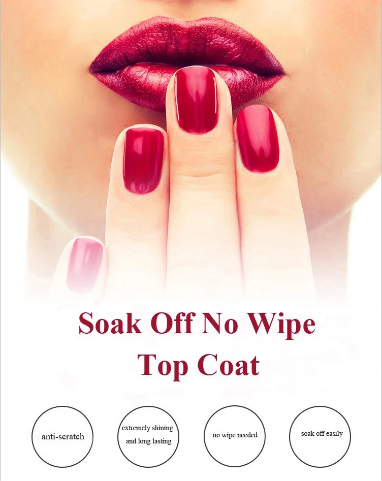 Hot Sale Wholesale Natural Material Soak Off Top Gel Polish