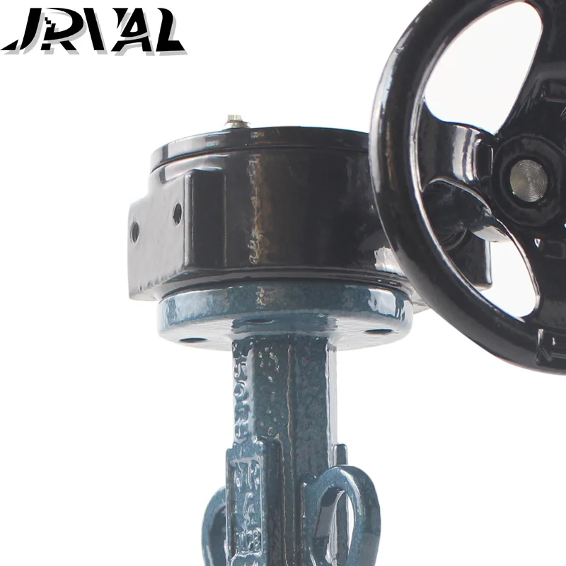 Manual Valves Ductile Iron Soft Seal Gear Worm  Wafer Type Butterfly Valve