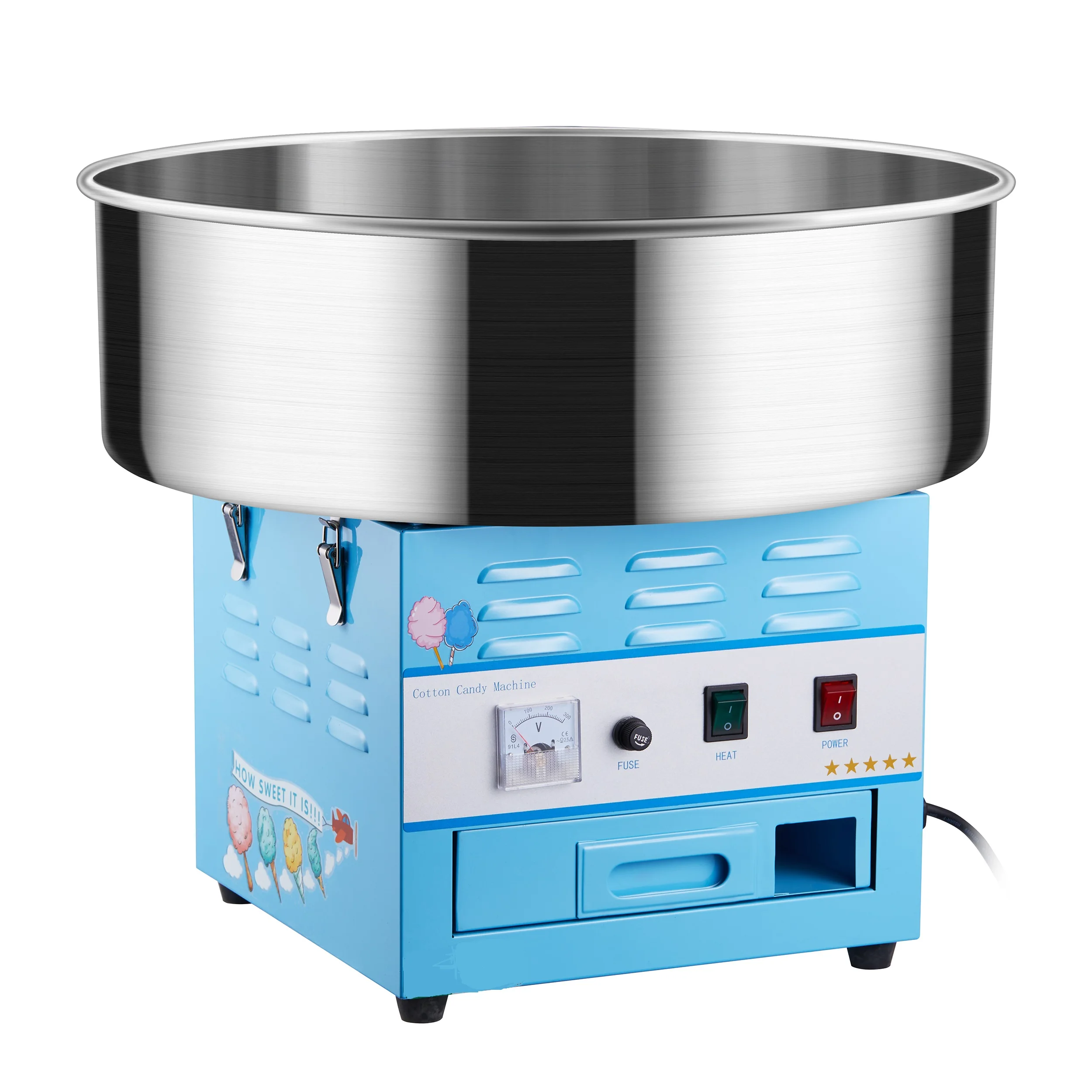 Professional Commercial Electric Cotton Candy Floss Vending Making Machine with Cart