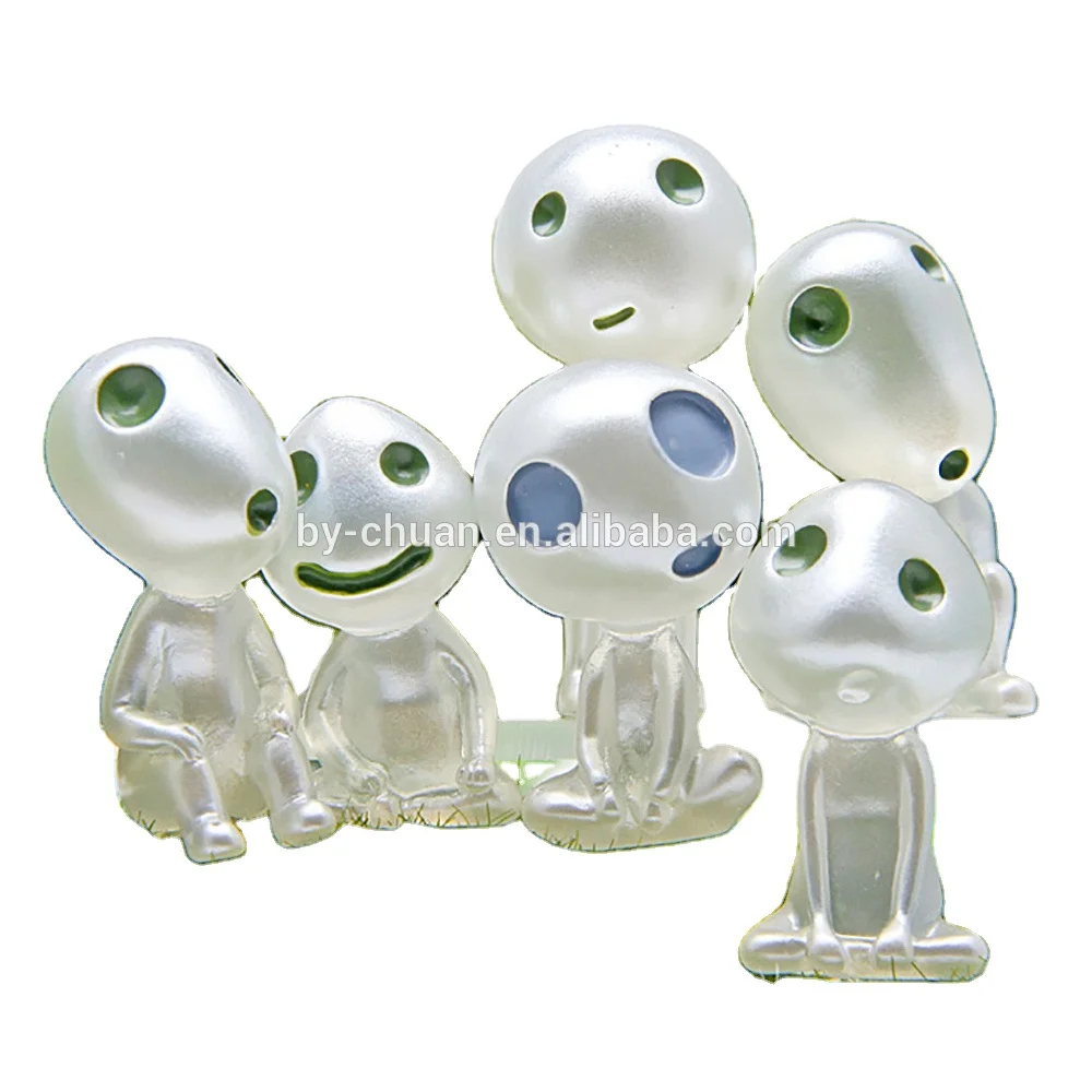 5pcs Princess Mononoke Mini Luminous Tree Elves Hayao Miyazaki Micro Landscape Cute Resin Decoration Cartoon Toy Birthday Gifts