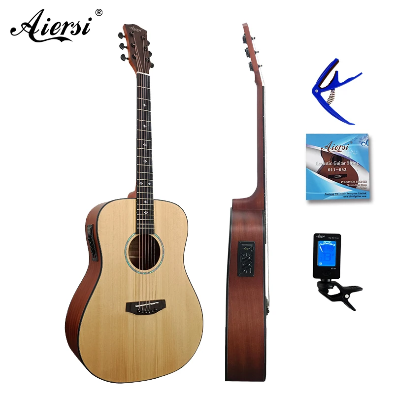 Chinese guitarra Aiersi new arrival factory price electric acoustic guitars for sale