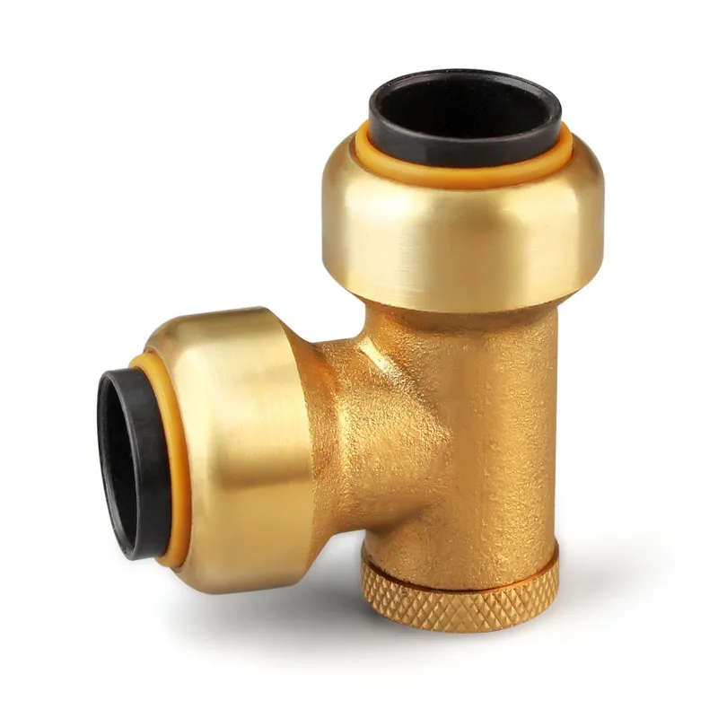 US Standard Copper Push Fittings Elbow Brass Fitting Quick Connection Lead-free Brass Quick Pipe Fittings OEM Service NSF UPC