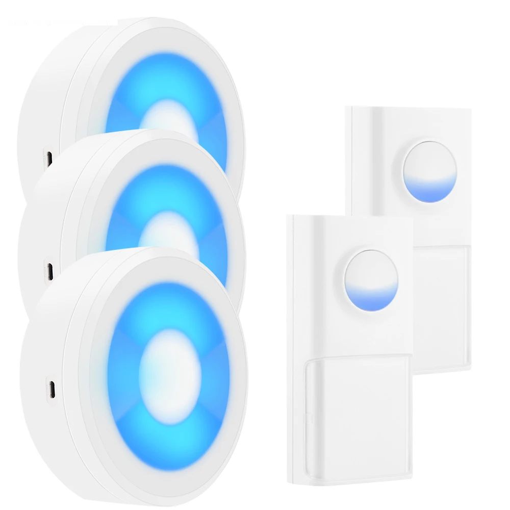 USB Powered Wireless Doorbell Door Bell 433MHZ  IP55 Waterproof Home EU AU UK US 200m LED Night Light