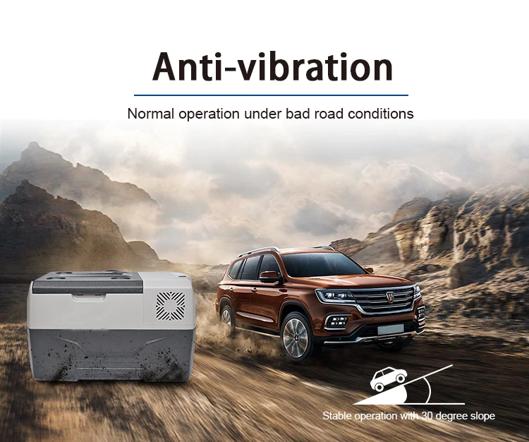 Outdoor Travel 30L AC DC mini portable compressor car refrigerator with Handle and Slide