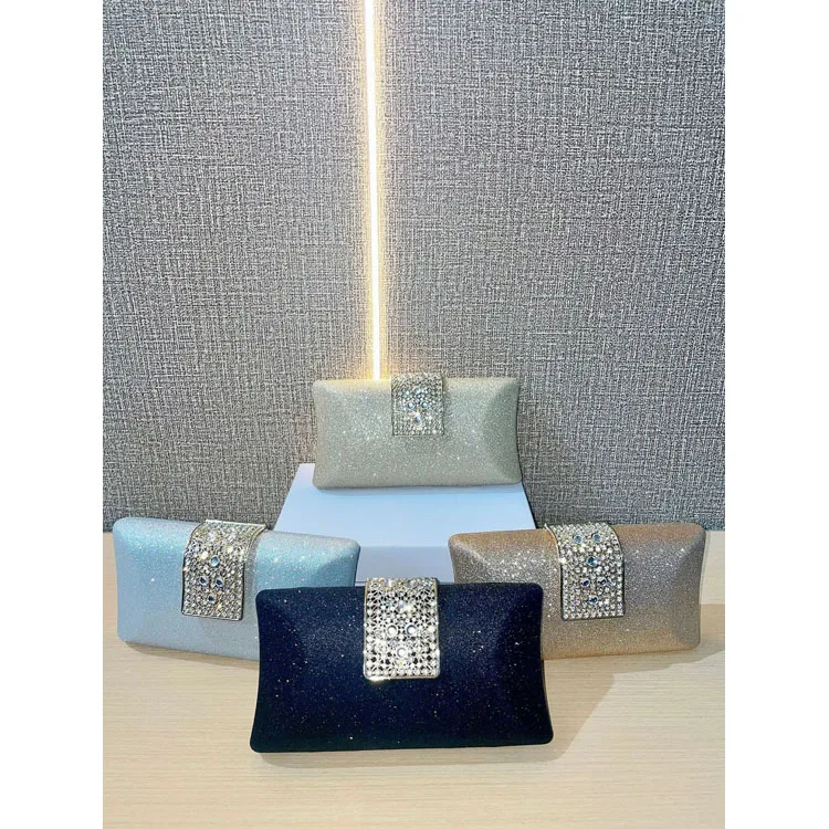 lady textured rhinestone bag women evening dress banquet clutch diamond studded handheld evening bag