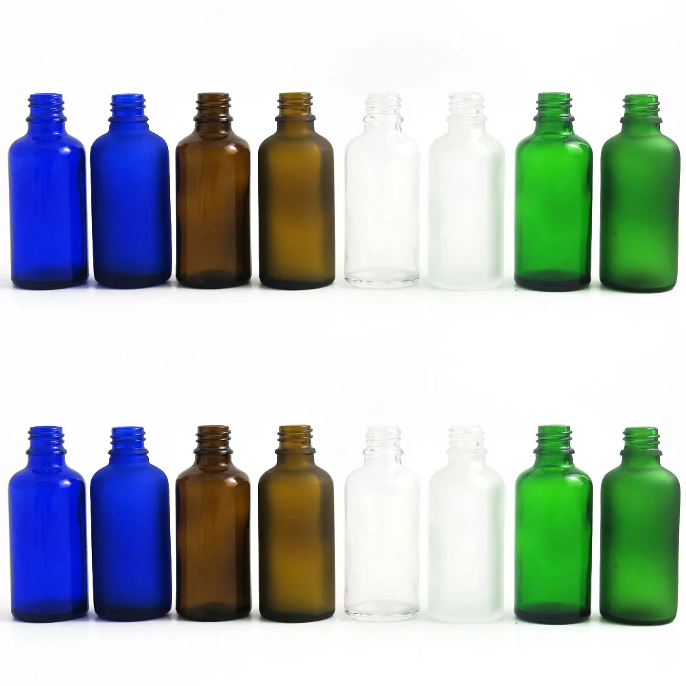 Green Clear Blue Amber Spray Bottle Cosmetic Golden Silver Lid Wholesale Factory Direct Facial Essential Oil Glass Bottle 50m