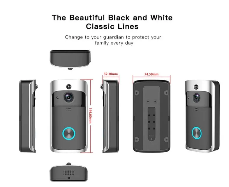 Made in China Doorbell Camera Wireless Ring Video Smart Phone Call Visual Recording Monitor Intercom Door Bell