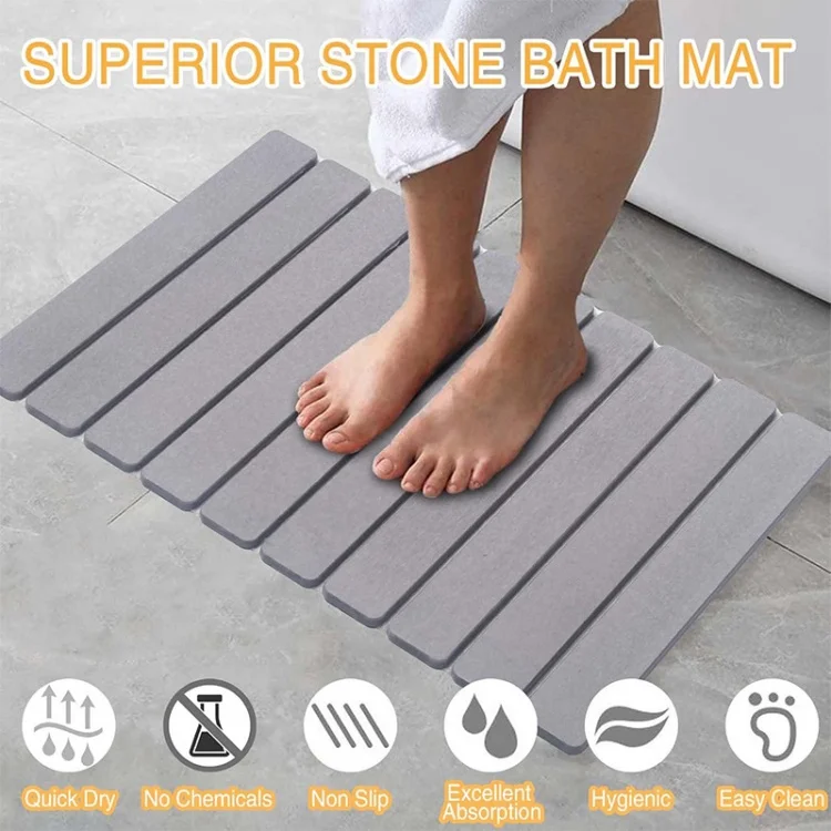 High Quality Diatomite Foldable Microfiber Carpet Food-Grade ABSORBENT Stone Bathroom Mat for Dogs and Home