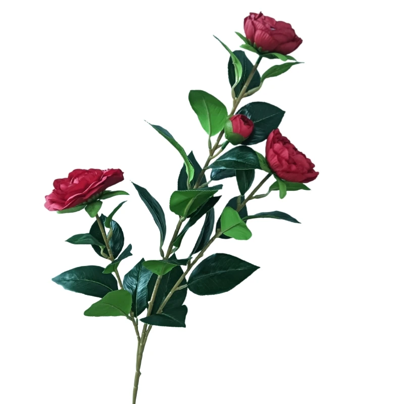 4 Heads High Quality Artificial Camellia Rose Artificial Flowers Camellia For Decor