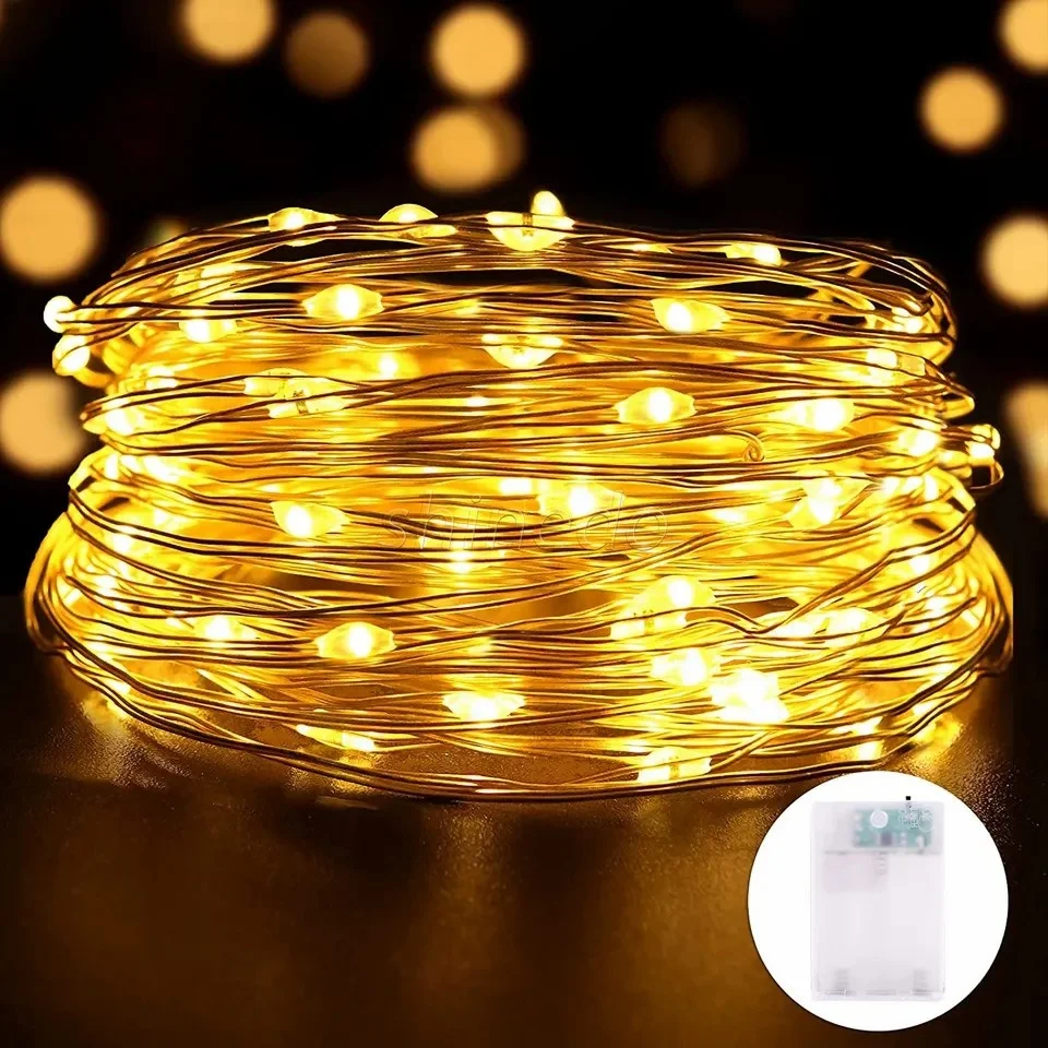 Factory Direct Outdoor 20M 200 Leds Garland Waterproof  Solar Powered Christmas Tree Decorative Copper Wire Fairy Light