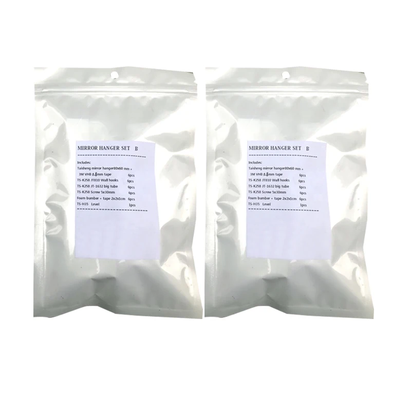 
80 x 60mm Self Adhesive glass hanger Panel Hanging Plates mirror hanger kit with polybag packing 