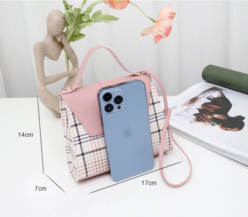 2023 Plaid Striped Shoulder Bag PU Leather Woman Body Handbag Crossbody Shoulder Bag Fashion Lady Cross Bag For Women