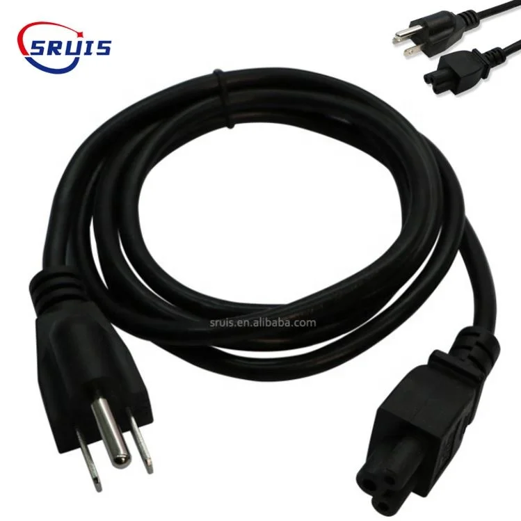 1.5m 18awg AC PC Laptop Wire US 3 Pin Plug IEC C14 Lockable Connector Extension Computer Cables Power Cord