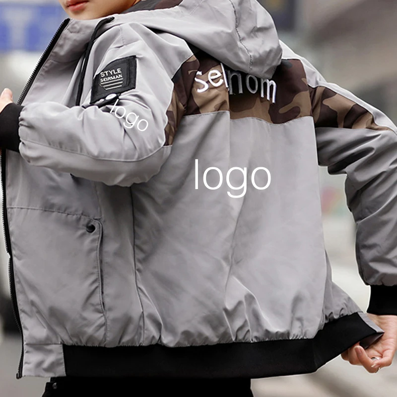 Wholesale custom 2020 spring casual sports men bomber jackets coats with hooded