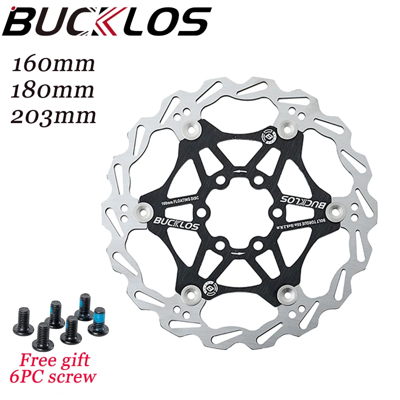 BUCKLOS bicycle disc brake rotor 160/180/203mm mountain bike brake pad floating bicycle brake disc