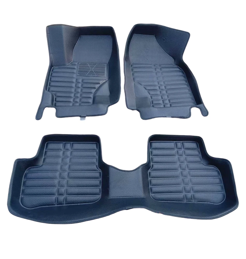 Wholesale full set of car mats, waterproof non-skid diamond leather deep dish matting.