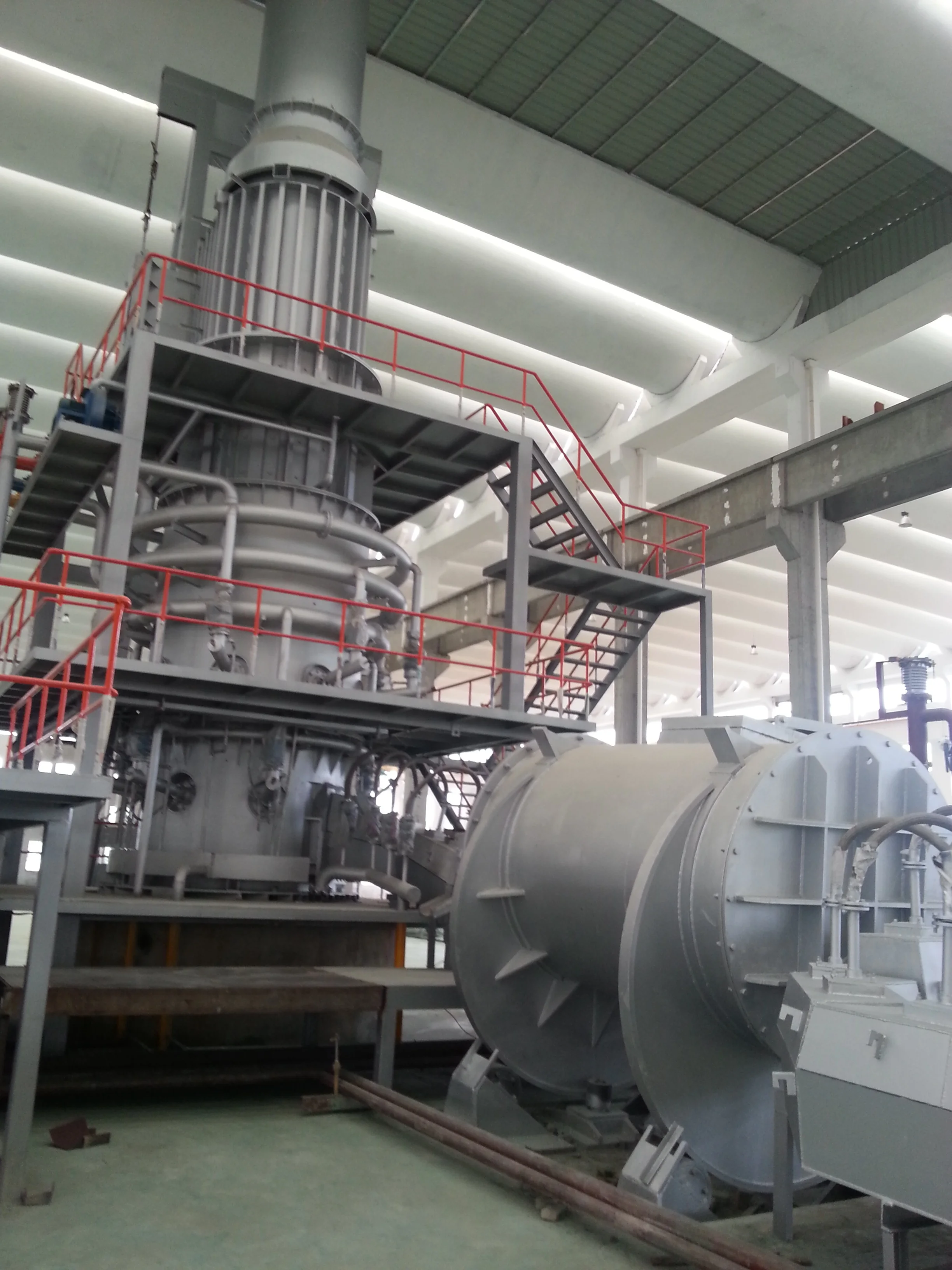 Печь для плавления меди с валом на газе 20 т/ч + упорная печь наклонным