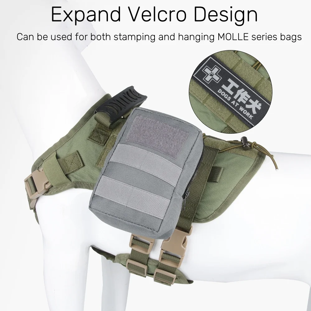 Custom Military Dog Tactical Harness Set with Handle for Large Service Dogs Rescue Dog Harness Hiking Collar and Leash Set