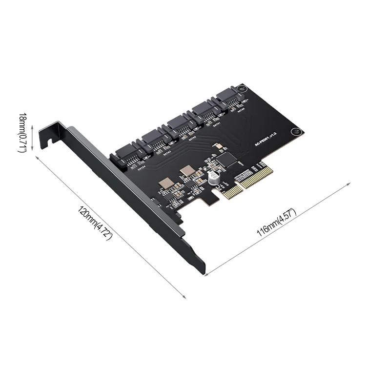 High Efficiency JMB585 Control Chip 6Gbps Expansion Card 5 Port PCIE to Sata3.0 Converter for HDD SSD