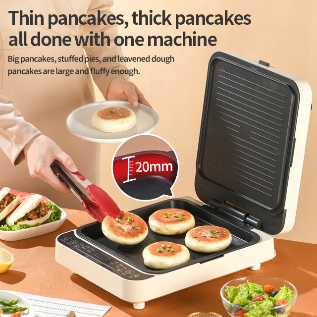High quality product Grilling Press Plates Mini Pancake Maker Cool Touch Handle shapes non stick electric grill