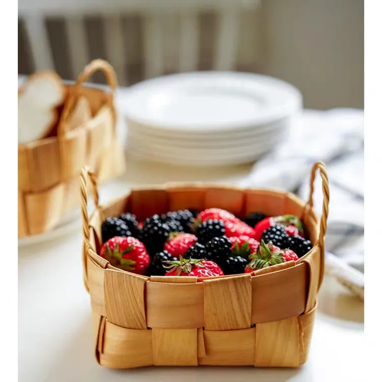 Classic High Quality Wood Baskets Flower Gift Basket Set Bamboo Basket For Gift