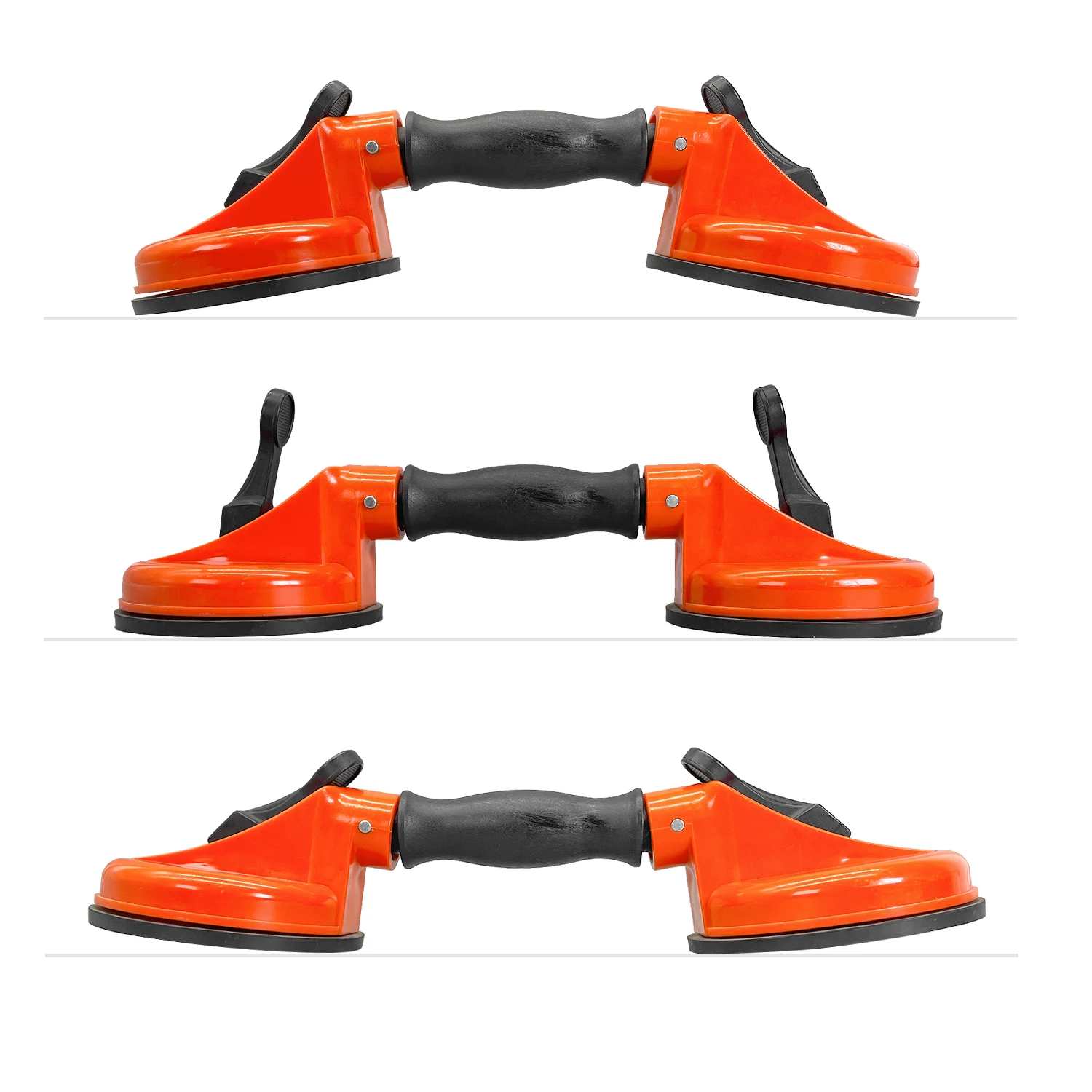 4-1/2 in., 50 lb. Glass Dual Suction Cup Lifter with Adjustable Handle Glass Holder