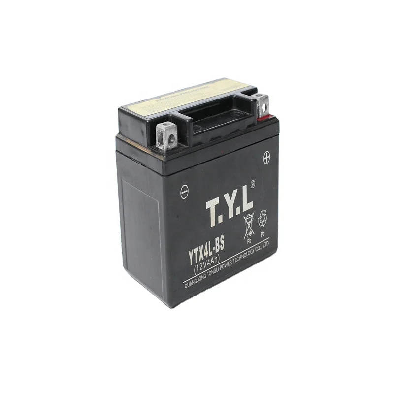 Hot sale TYL Brand 12v4ah maintenance free Dry Charged MF Lead Acid Motorcycle Battery