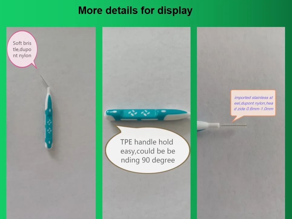 factory selling with own patent  TPE handle food grade OEM  soft handle Interdental Brush teeth health cleaning care