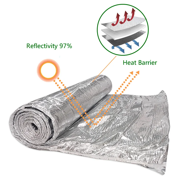 High R Value Lightweight Greenhouse Insulation Polyester Wadding Reflective Foil Thermal Insulation Blankets For Pipe Isolation