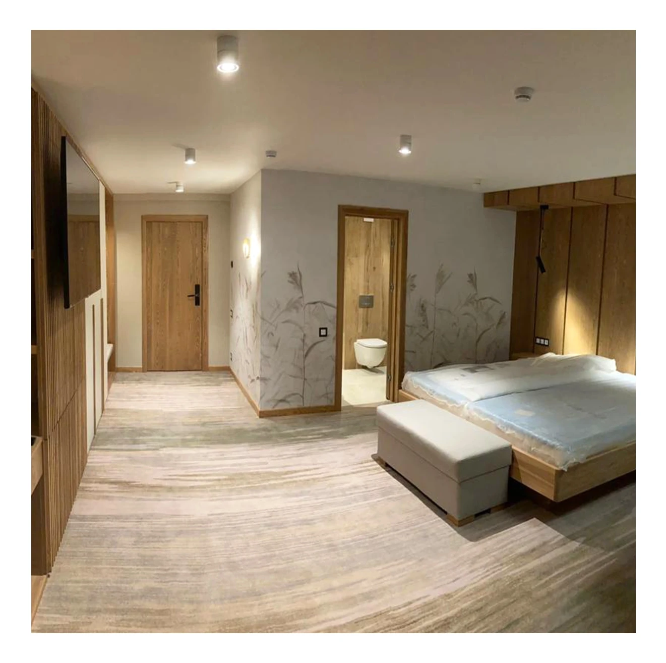 Luxury 5 star hotel modern custom Axminster wool and nylon  hotel Printing Carpeting Wall To Wall hotel bedroom  carpet