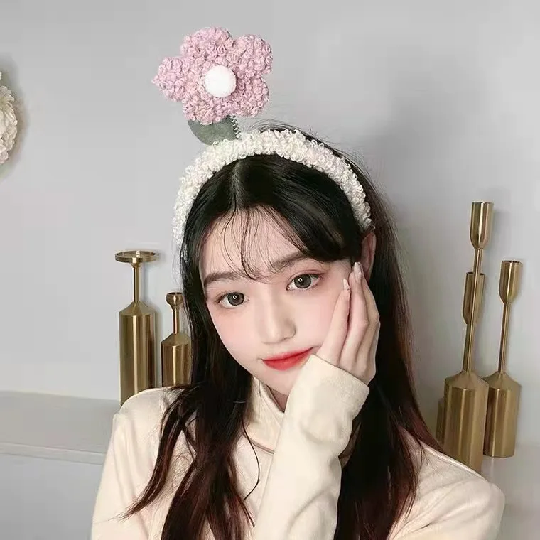 New Furry Spa Face Wash Hair Bands Small Safflower Hair Band With Plush Hairfor Hairbands