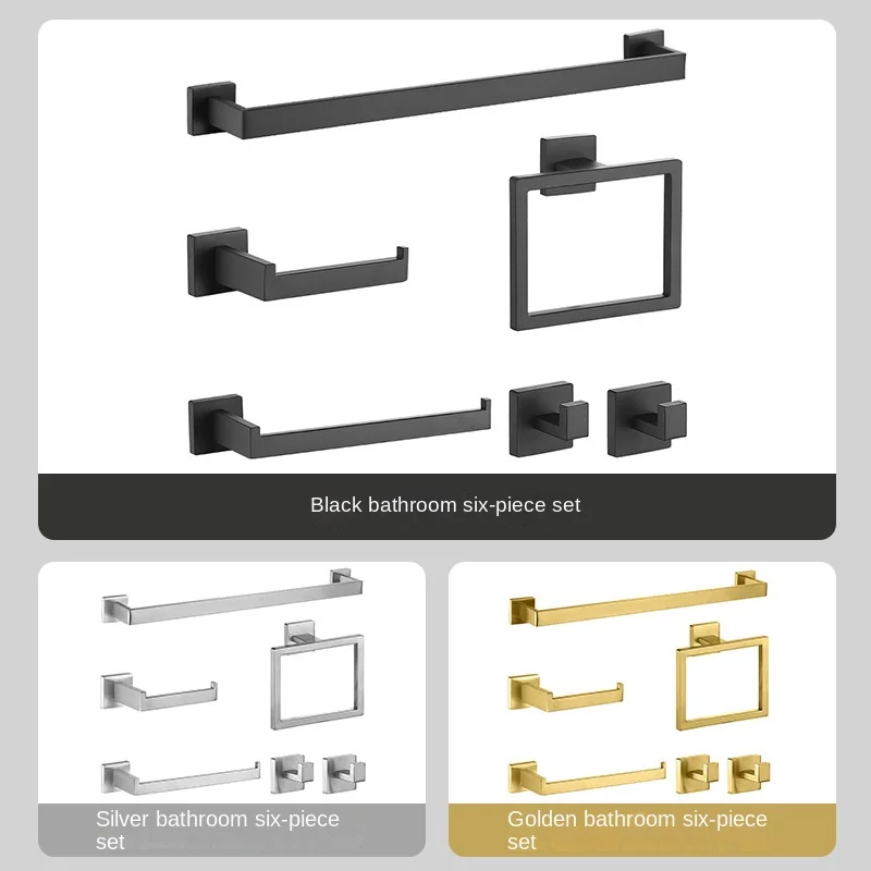 Luxury Bathroom Accessory Sanitary Hardware Wall Mounted Hotel Shower Restroom Toilet Set