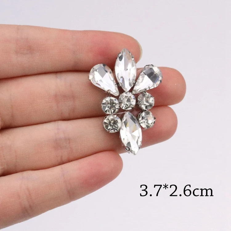 Wholesale hot selling Rhinestones Flower Brooch Pin Set,for DIY Wedding Decoration
