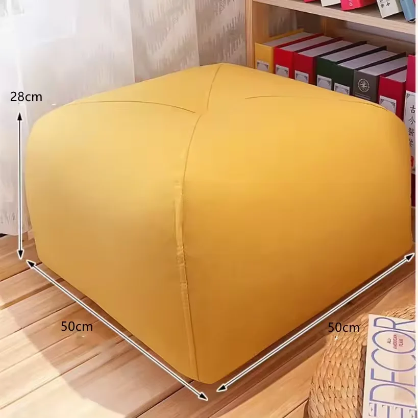 Wholesale PU Leather Ottoman Stool Chair Living Room Pouf Bean Bag Without Filling