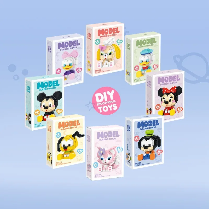 Blocks Small Cartoon Mini Building Block Assemble Action Model Dolls Toys Children Kid Toy Gift Set Educational Toy