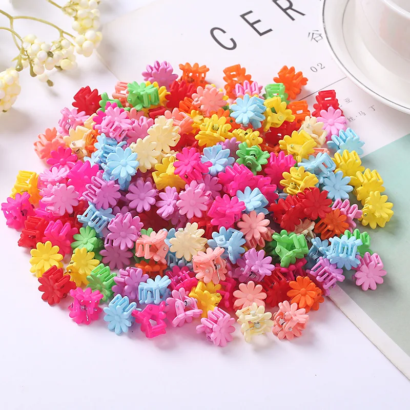Europe and the United Baby Clips Hair Girls Baby Mini Hair Clips Accessories Candy Color Acrylic Cute Headwear Flower Hair Clip