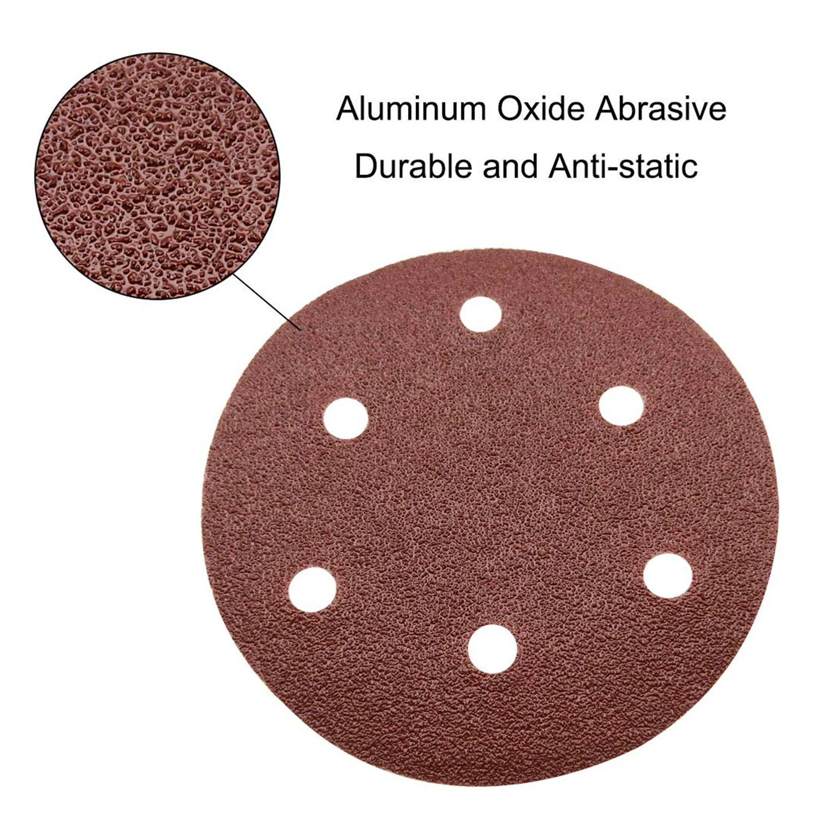 Factory Price Sanding Discs 6 Holes 5 inch Hook and Loop Velcro Sand Abrasive Paper Sheet Sandpaper for Random Orbital Sander