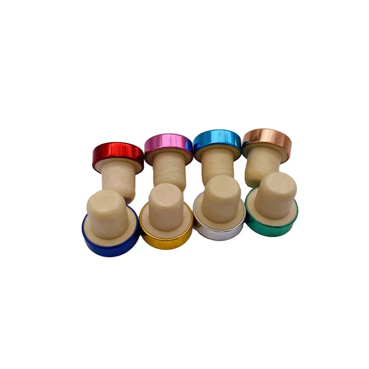 Factory Direct Sale T-shaped Zamak Metal Plastic Wood Liquor Brandy Spirits Tequila Vodka Gin Rum Bottle Synthetic Cork