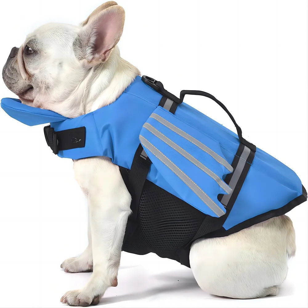 Pets Life Vest Waterproof Reflective Preserver Swimsuit Jacket With Handle For Boating Beach Pool