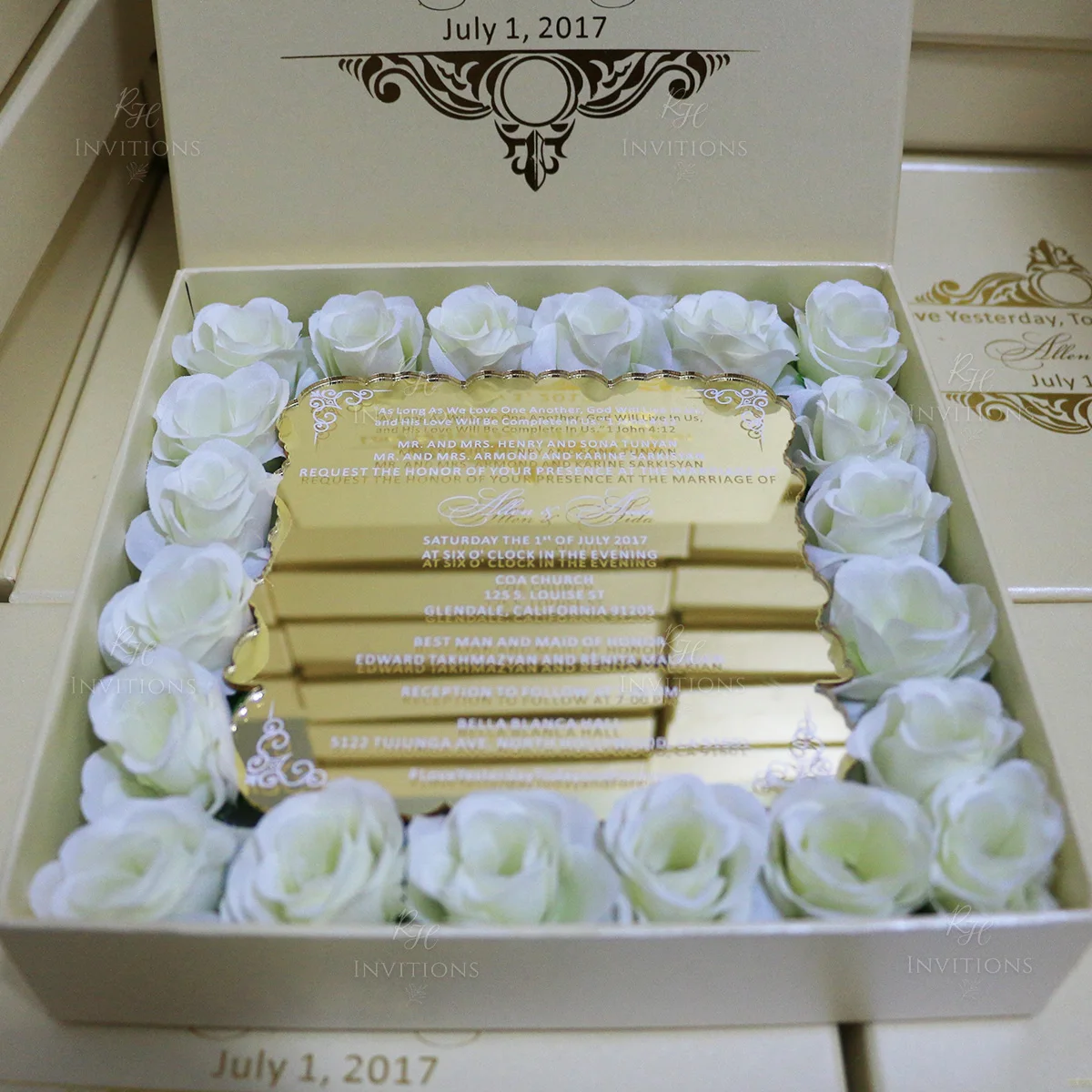 Vip Gift Card Vietnamese Wedding Invites Floral Invitation Cards