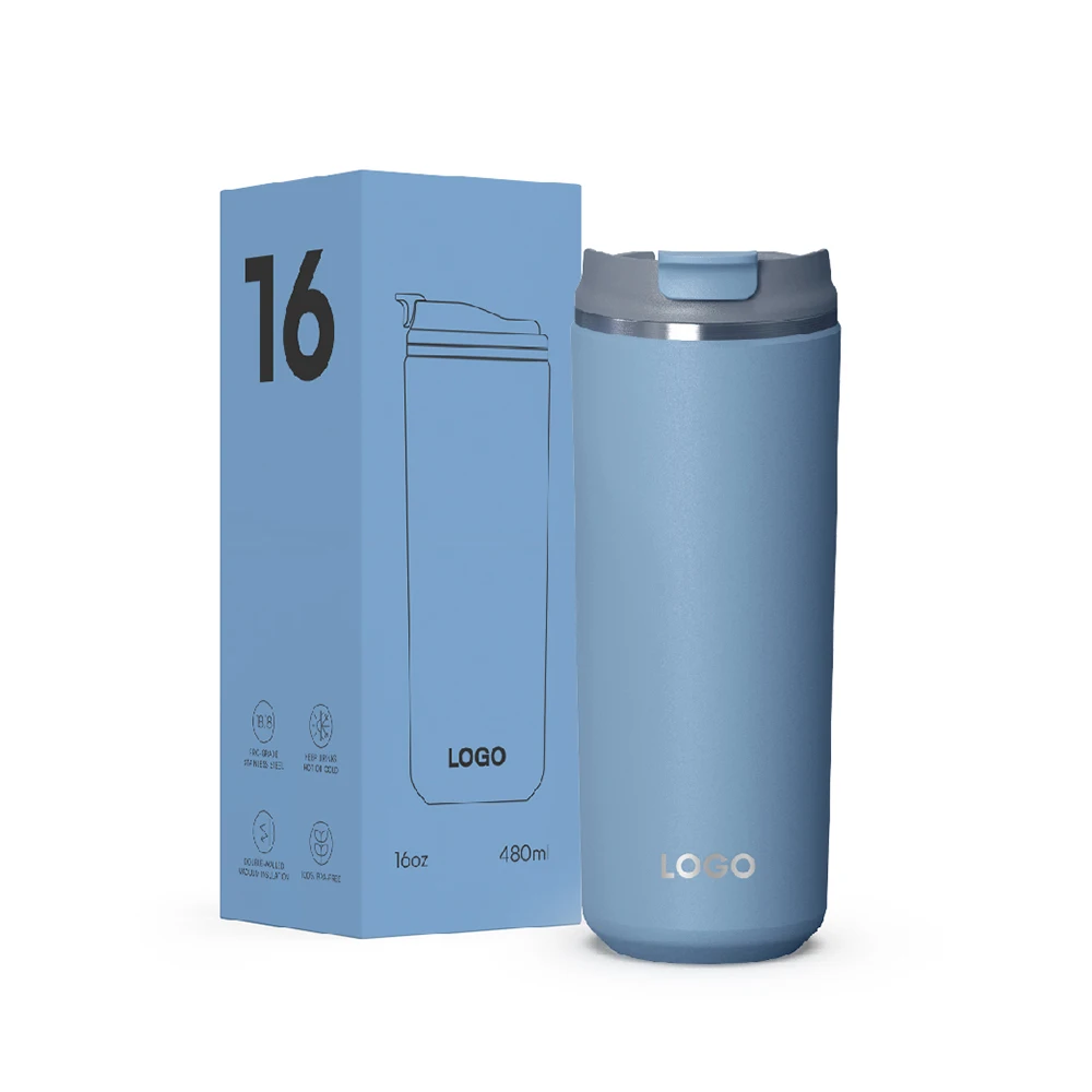Insulated Straight Drinking Coffee Cup Leak Proof Travel Portable 12oz 16oz Coffee Mug Business Office Water Cup