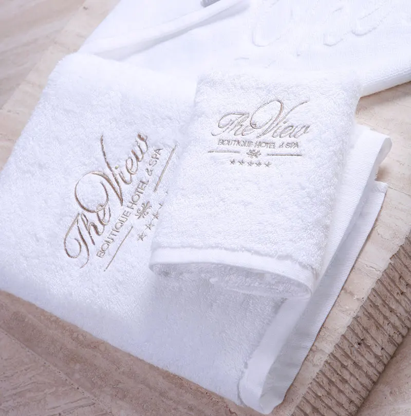 Wholesale Hotel Multi Sizes 70 X 140 Bathroom Shower Towel Cotton White Bath Towel Sets White