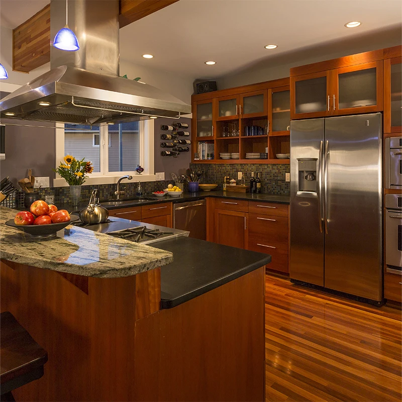 Sanyang Custom Modern Luxury Style Kitchen Cabinet Solid Wood MDF Lacquer Acrylic PVC Door Includes Sink Hinge Drawer Slide