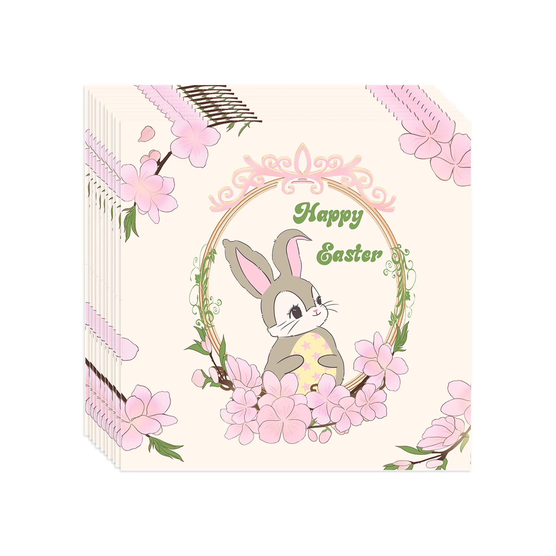 Wholesale Pink Happy Easter Birthday Party Set Theme Tableware Party Supplies Whole Party Set For 20 Guests