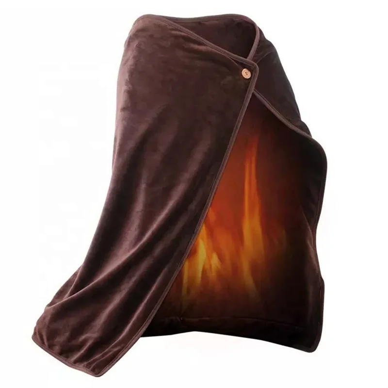 Trending products 2024 new arrivals home use flannel usb wearable heated blanket warm and soft electric heating shawl for winter