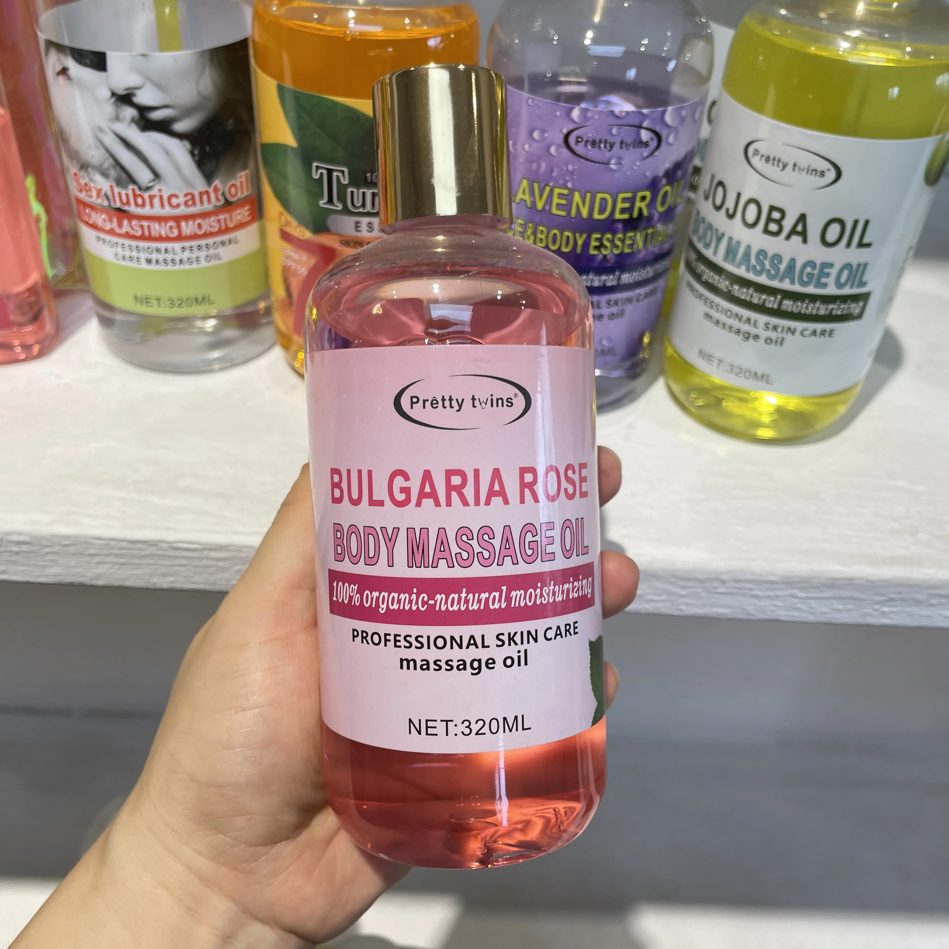 300ml Best Quality Skin Whitening beauty SPA ROSE LEMON Ginger Essential oil Private Label Fat Burning Oil Health Skincare